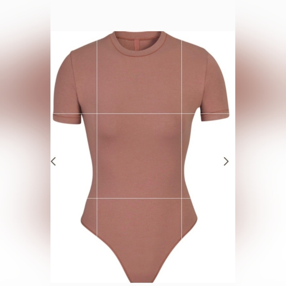 SKIMS COTTON JERSEY T-SHIRT BODYSUIT/ ROSE CLAY/4X/ NWT